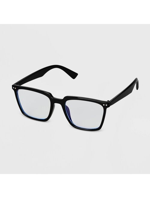 Men's Square Blue Light Filtering Glasses - Goodfellow & Co™ Black
