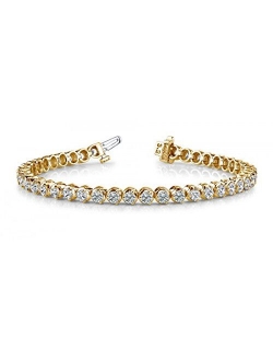 14K White Gold Diamond Tennis Bracelet 3 Prong Value Plus Collection