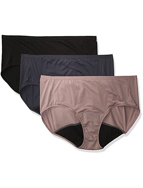 JUST MY SIZE Women's Fresh & Dry 3-Pack Plus Size Briefs