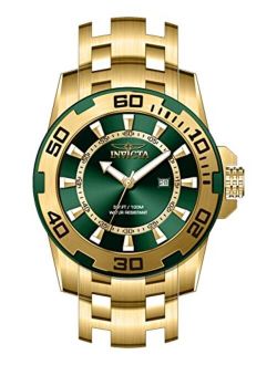 Men's Pro Diver Quartz Watch with Stainless Steel Strap, Gold, 26 (Model: 39112)