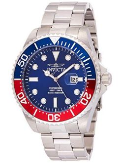 Men's 22823 Pro Diver Stainless Steel Quartz Diving Watch with Stainless-Steel Strap, Silver, 22