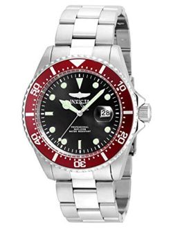 Men's 22020 Pro Diver Stainless Steel Quartz Diving Watch with Stainless-Steel Strap, Silver, 21