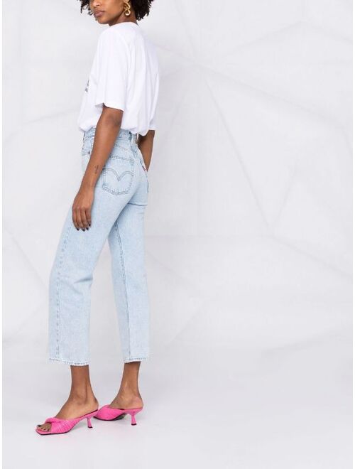 Levi's high waisted cropped jeans