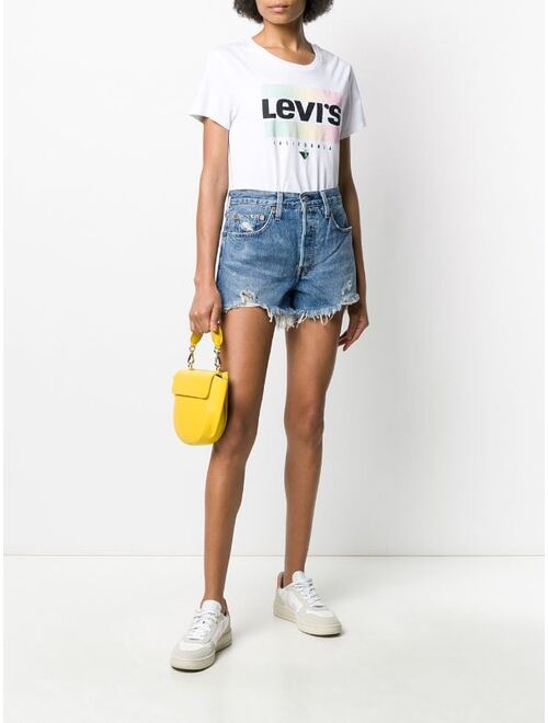 Levi's distressed jean shorts