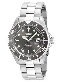 Men's 22050 Pro Diver Stainless Steel Quartz Diving Watch with Stainless-Steel Strap, Silver, 14