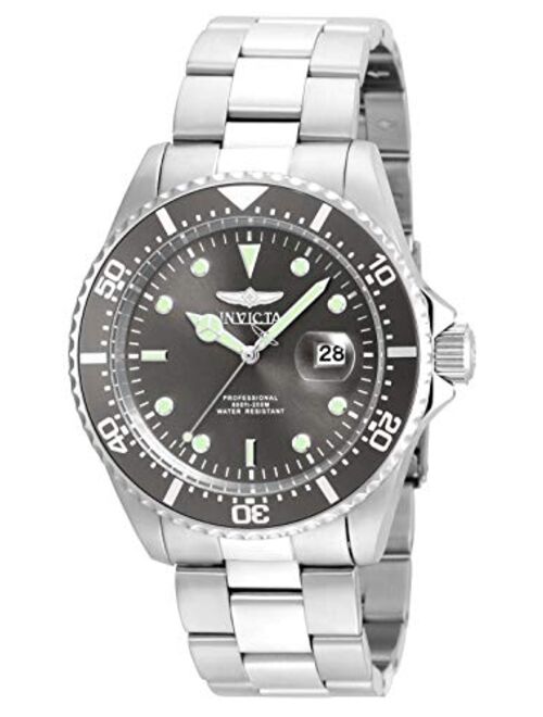 Invicta Men's 22050 Pro Diver Stainless Steel Quartz Diving Watch with Stainless-Steel Strap, Silver, 14