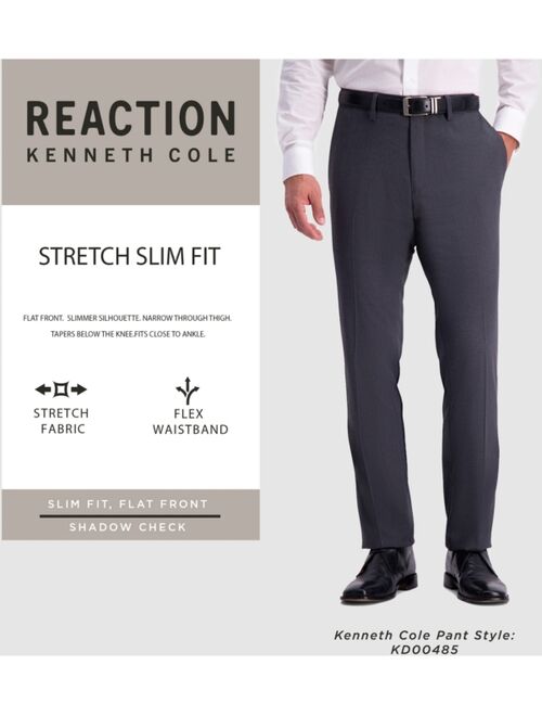 Kenneth Cole Reaction Men's Slim-Fit Shadow Check Dress Pants