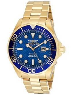 Men's 14357 Pro Diver Blue Carbon Fiber Dial 18k Gold Ion-Plated Stainless Steel Watch