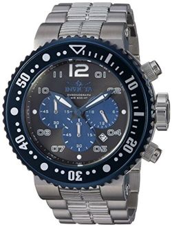 Men's 25074 Pro Diver Stainless Steel Quartz Watch with Stainless-Steel Strap, Silver, 29.3