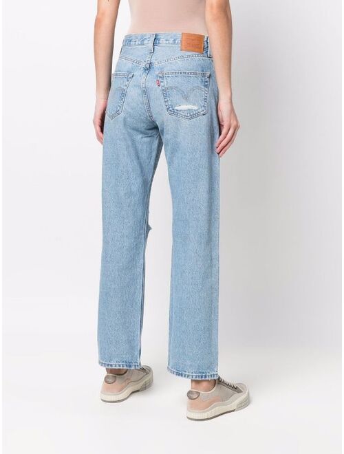 Levi's cropped distressed jeans