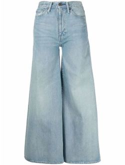 high-waisted full flare jeans