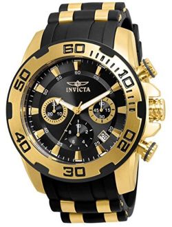 Men's Pro Diver Scuba 50mm Gold Tone, Silver Tone, Stainless Steel, and Silicone Chronograph Quartz Watch (Model: 22312, 22311)