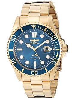 Men's 30024 Pro Diver Quartz Watch with Stainless Steel Strap, Gold, 22