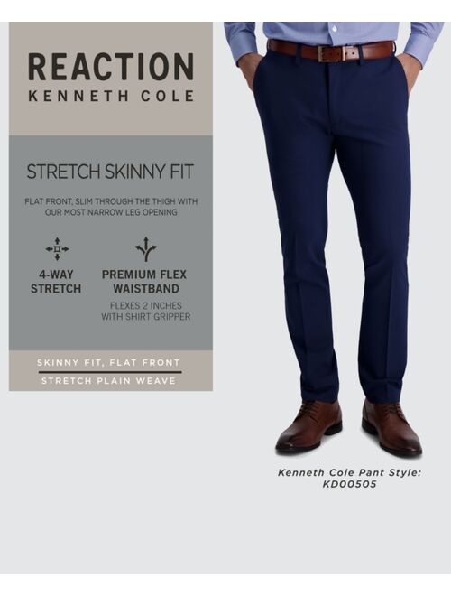 Kenneth Cole Reaction Men's Gabardine Skinny/Extra-Slim Fit Performance Stretch Flat-Front Dress Pants