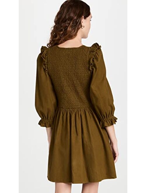 Madewell Women's V Neck Smocked Bodice Mini Dress