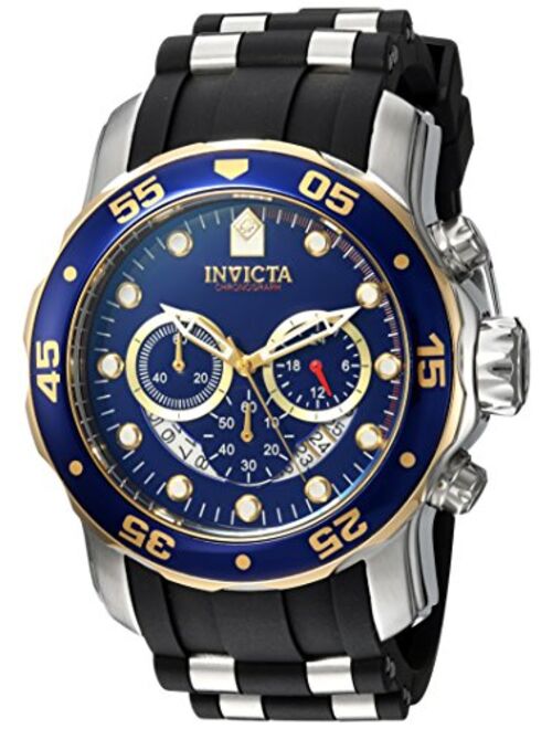 Invicta Men's 22971 Pro Diver Stainless Steel Quartz Watch with Silicone Strap, Black, 26