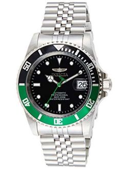 Men's Pro Diver Automatic Watch with Stainless Steel Band (Model: Silver)