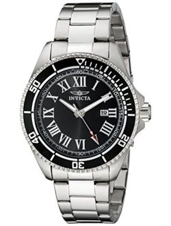Men's Pro Diver Stainless Steel Japanese-Quartz Watch with Stainless-Steel Strap, Silver, 11 (Model: 23067, 14998)