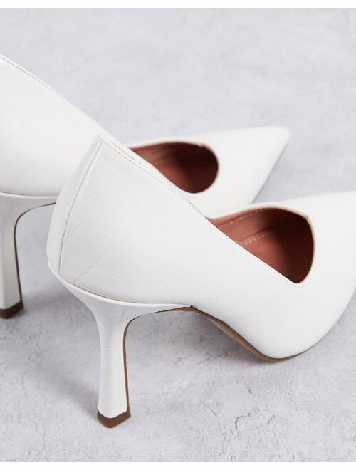 ASOS DESIGN Pablo high heeled pumps in white