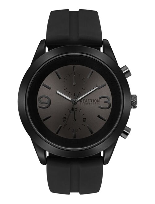 Kenneth Cole Reaction Men's Chronograph Black Silicone Strap Watch 47mm 10030939