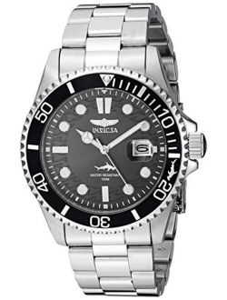 Men's 30018 Pro Diver Quartz Watch with Stainless Steel Strap, Silver, 22