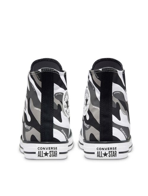 Converse Chuck Taylor All Star Hi Hybrid Camo print canvas sneakers in black/gray