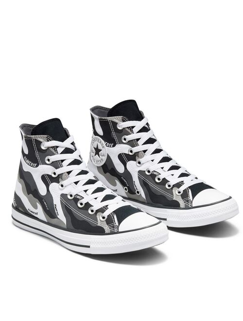 Converse Chuck Taylor All Star Hi Hybrid Camo print canvas sneakers in black/gray