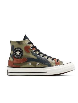 Chuck 70 Hi Hybird Camo suede-mix sneakers in field surplus