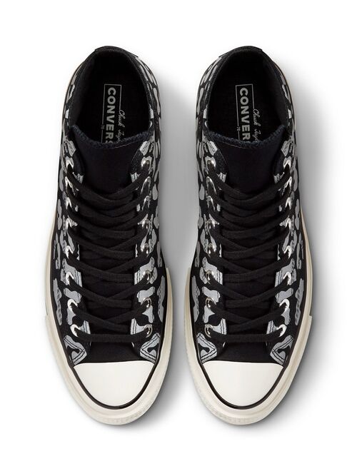Converse Chuck 70 Hi reflective leopard print sneakers in black