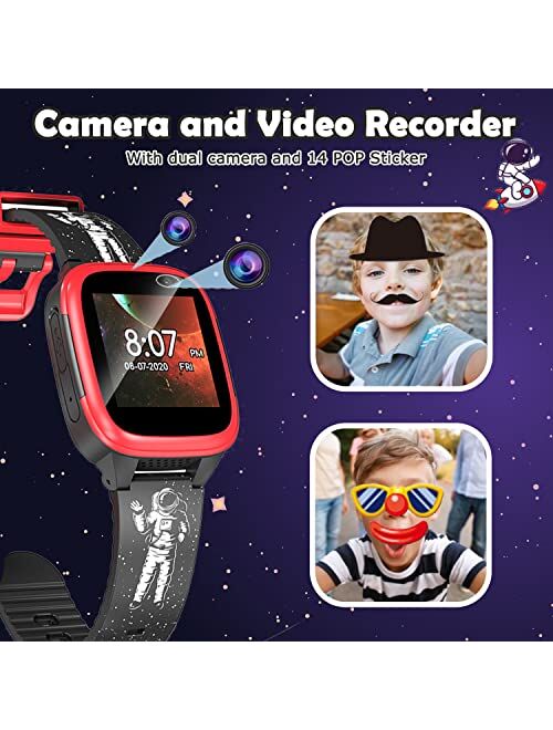 Cosjoype Kids Smart Watch for Girls Boys Toys for 3-10 Year Old, Touch Screen Smartwatch with Dual Camera Educational Games Music Player 12/24 hr Pedometer Stopwatch Birt