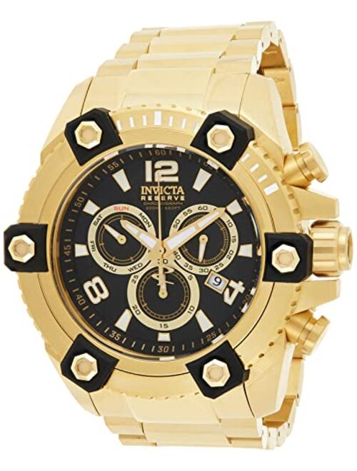 Invicta Men's 15827 Reserve Stainless Steel Swiss-Quartz Watch with Stainless-Steel Strap, Gold, 16