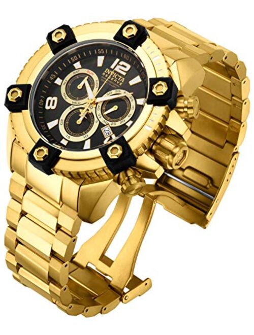Invicta Men's 15827 Reserve Stainless Steel Swiss-Quartz Watch with Stainless-Steel Strap, Gold, 16
