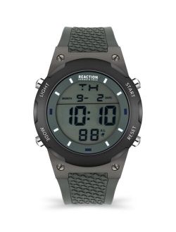 Men's Digital Gray Silicon Strap Watch, 46mm