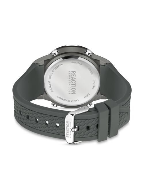 Kenneth Cole Reaction Men's Digital Gray Silicon Strap Watch, 46mm