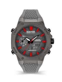Men's Ana-Digit Gray Silicon Strap Watch, 46mm