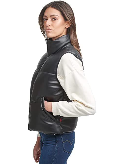 Levi's® Faux Leather Stand Collar Vest