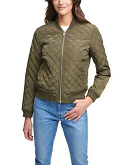 Women's Diamond Quilted Bomber Jacket
