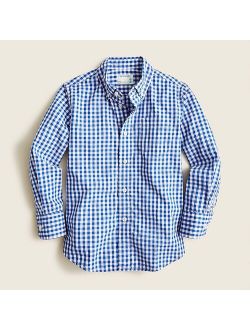 Boys' Secret Wash shirt in light blue gingham