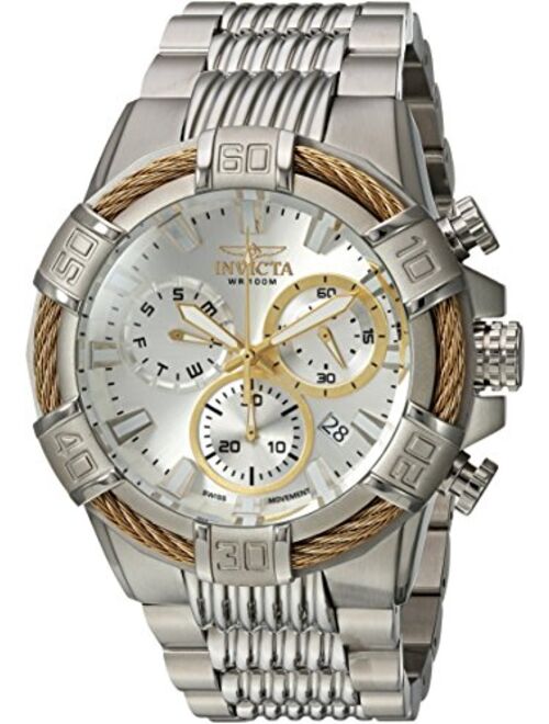 Invicta Men's Bolt Quartz Watch with Two-Tone-Stainless-Steel Strap, 16 (Model: 25864 & 25513)