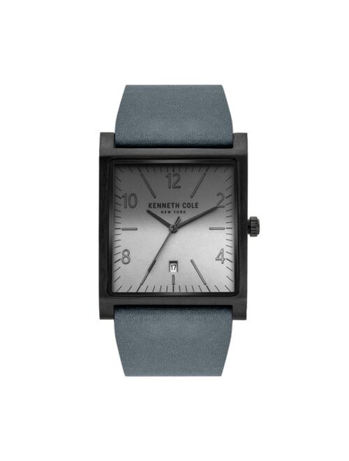 Kenneth Cole New York Men's 3 Hands Date Gray Genuine Leather Strap Watch 36mm
