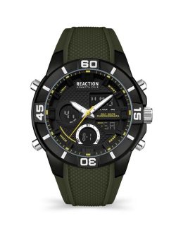 Men's Ana-Digit Green Silicon Strap Watch, 48mm