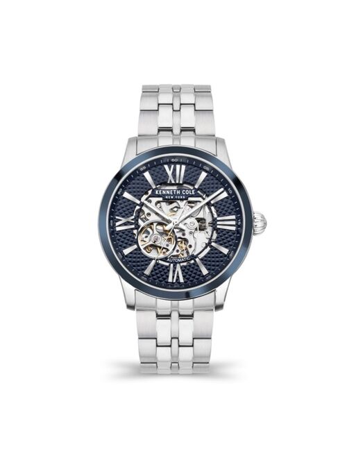Kenneth Cole New York Men's Automatic Silver-Tone Stainless Steel Bracelet Watch 43mm