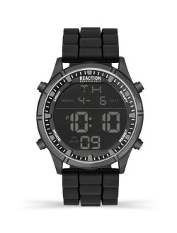 Men's Digital Black Silicon Strap Watch, 47mm
