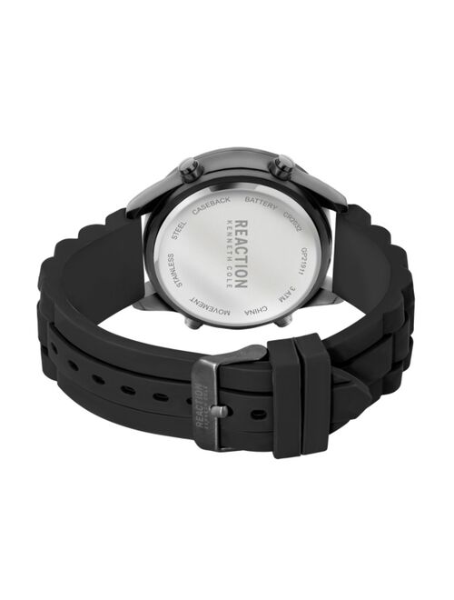 Kenneth Cole Reaction Men's Digital Black Silicon Strap Watch, 47mm