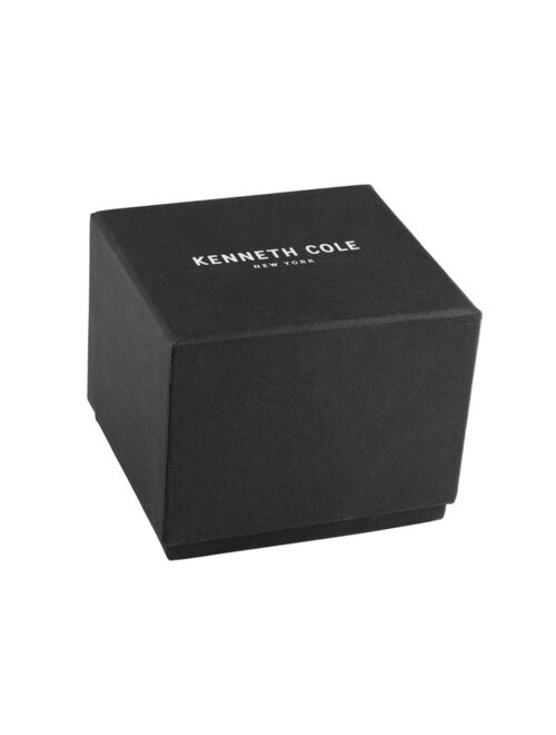 Kenneth Cole New York Men's 3 Hands Black Genuine Leather Strap Watch 44mm