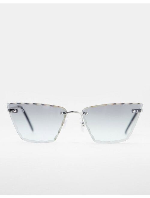 Jeepers Peepers womens cat eye sunglasses in gray