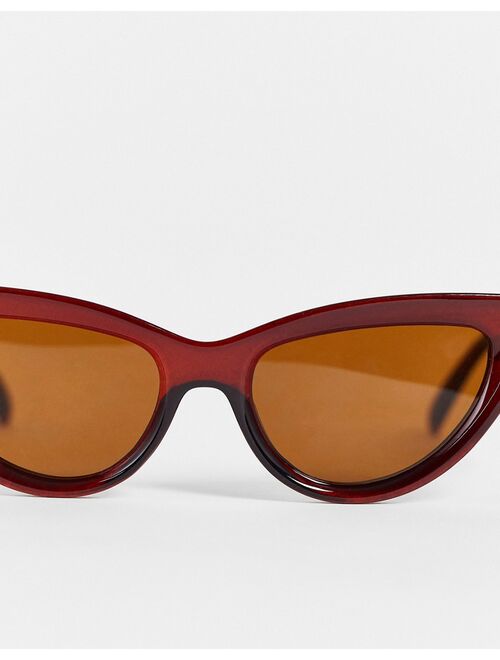Topshop plastic cateye sunglasses brown