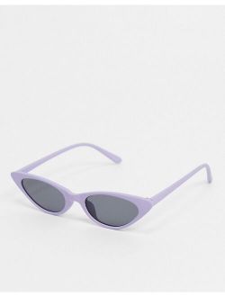 cat eye sunglasses in lilac