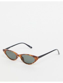 cat eye sunglasses in tort with shiny black arms