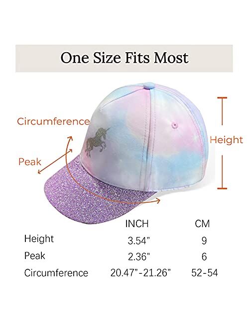 accsa Kids Trucker Hat Girls Baseball Cap Youth Cute Unicorn Hat Adjustable Snapback Cap for Summer Sports Travel Hiking Hat